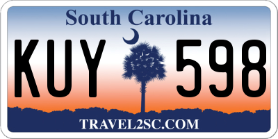SC license plate KUY598