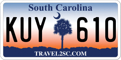 SC license plate KUY610