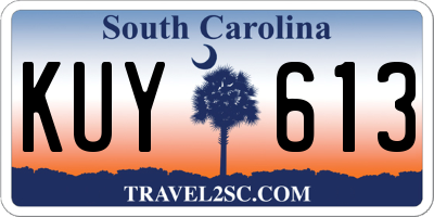 SC license plate KUY613
