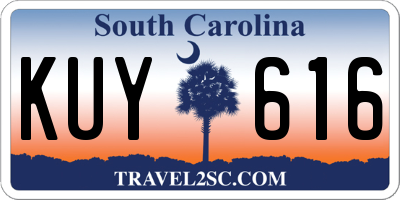 SC license plate KUY616