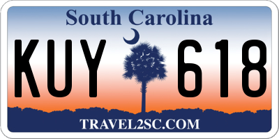 SC license plate KUY618