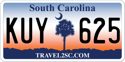 SC license plate KUY625