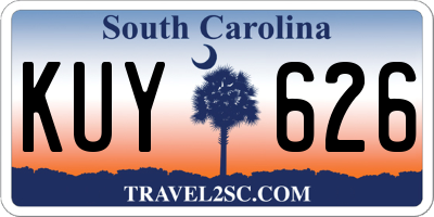 SC license plate KUY626