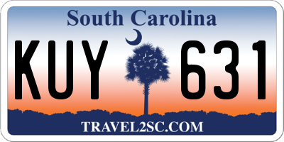 SC license plate KUY631