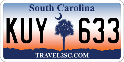 SC license plate KUY633