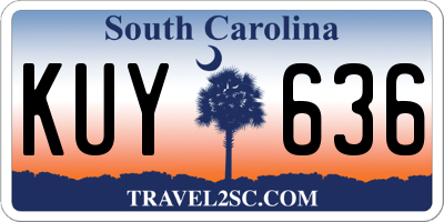 SC license plate KUY636