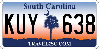 SC license plate KUY638