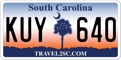 SC license plate KUY640