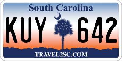 SC license plate KUY642