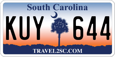 SC license plate KUY644