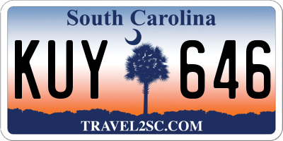 SC license plate KUY646