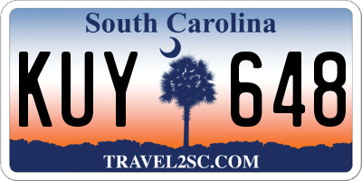 SC license plate KUY648