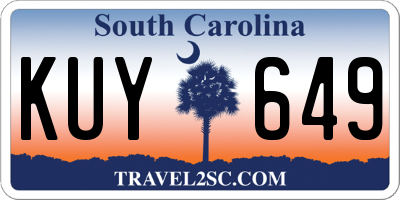 SC license plate KUY649