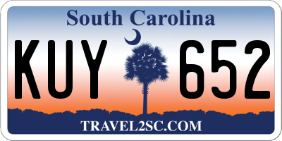 SC license plate KUY652