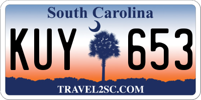 SC license plate KUY653