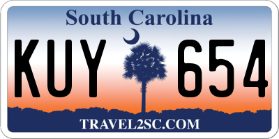 SC license plate KUY654
