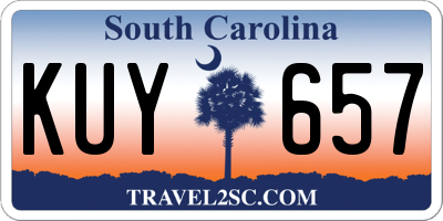 SC license plate KUY657