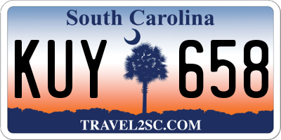 SC license plate KUY658