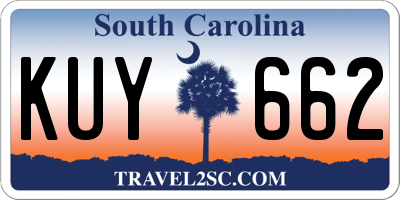 SC license plate KUY662