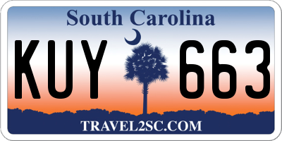 SC license plate KUY663