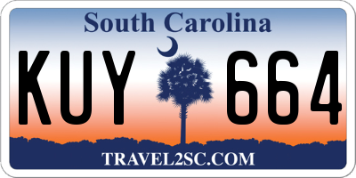 SC license plate KUY664
