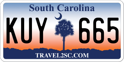 SC license plate KUY665