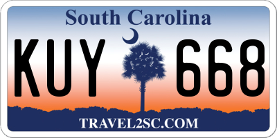 SC license plate KUY668