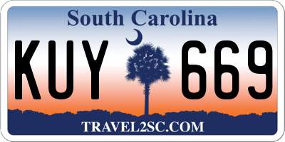 SC license plate KUY669