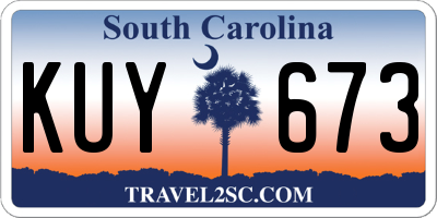 SC license plate KUY673