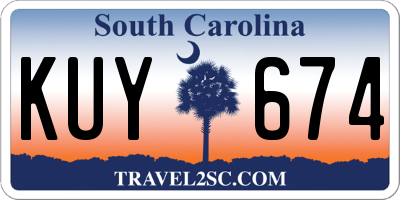 SC license plate KUY674