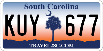 SC license plate KUY677