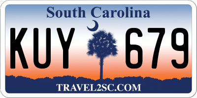 SC license plate KUY679