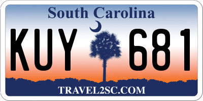 SC license plate KUY681