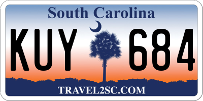 SC license plate KUY684