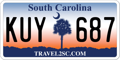 SC license plate KUY687