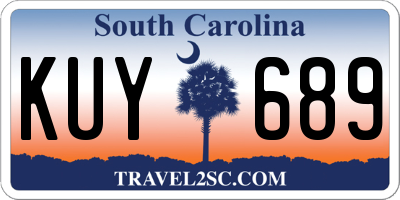 SC license plate KUY689