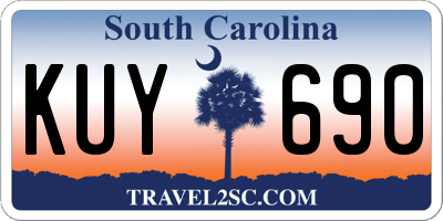 SC license plate KUY690