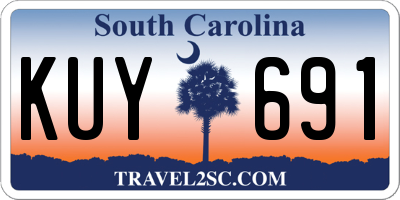 SC license plate KUY691