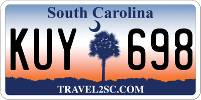 SC license plate KUY698