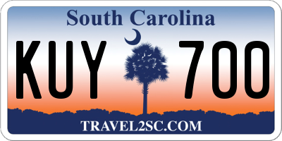 SC license plate KUY700