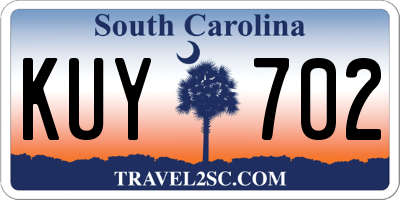 SC license plate KUY702