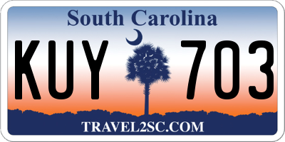 SC license plate KUY703
