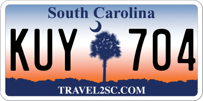 SC license plate KUY704