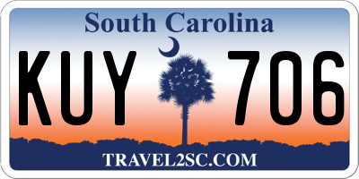 SC license plate KUY706