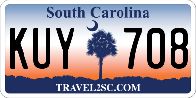 SC license plate KUY708
