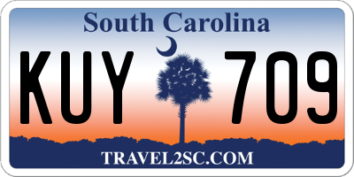 SC license plate KUY709