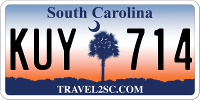 SC license plate KUY714