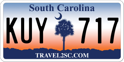 SC license plate KUY717