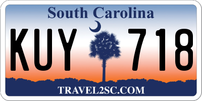 SC license plate KUY718