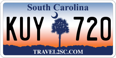 SC license plate KUY720